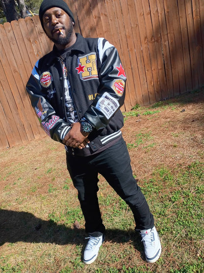 Hillside HL01 Varsity Jacket – Black
