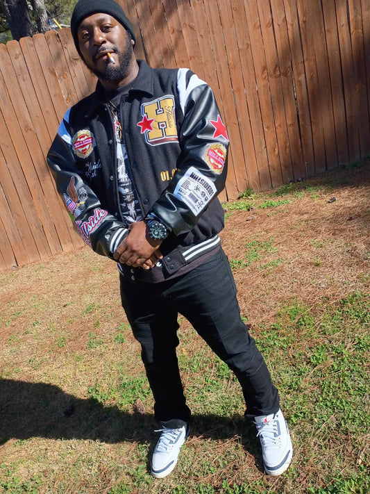 Hillside HL01 Varsity Jacket – Black
