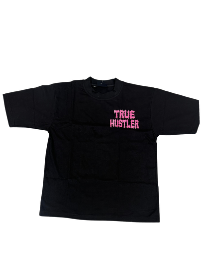 Hillside “True Hustler Studios Members” Graphic Tee – Black/Pink