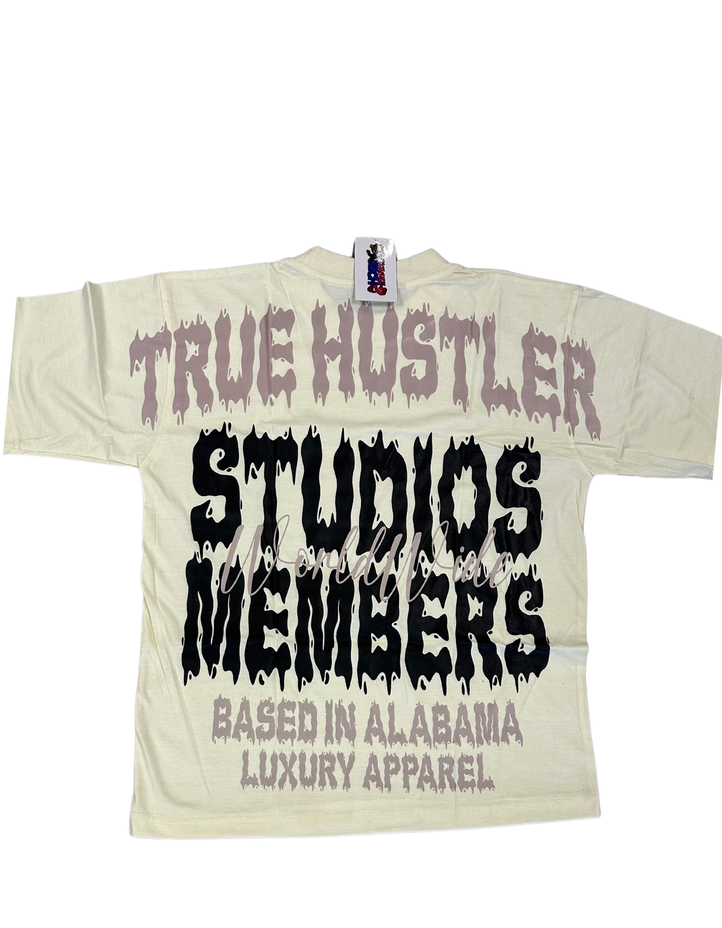 Hillside “True Hustler Studios Members” Graphic Tee – Cream/Black