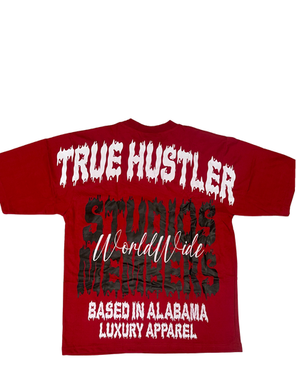 Hillside “True Hustler Studios Members” Graphic Tee – Red
