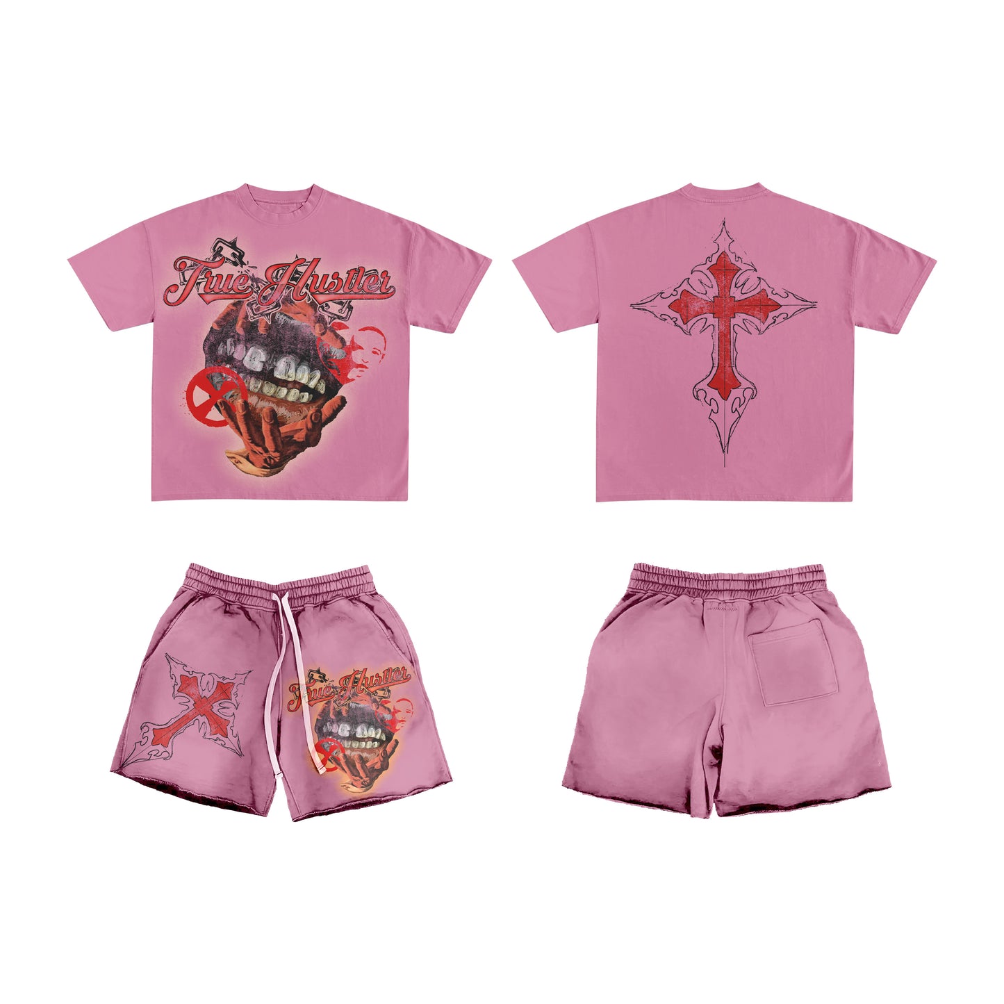 True Hustler Pink “Cross Me “ Summer Set