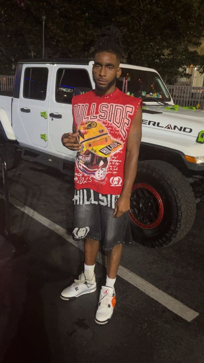 Hillside Raceway Sleeveless Tee - Red