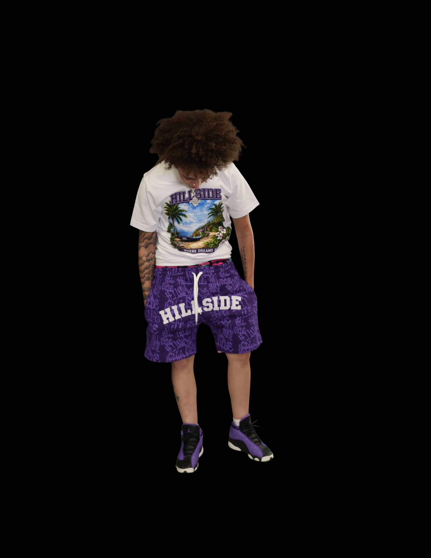 Purple Paradise Graphic Tee & Short Set