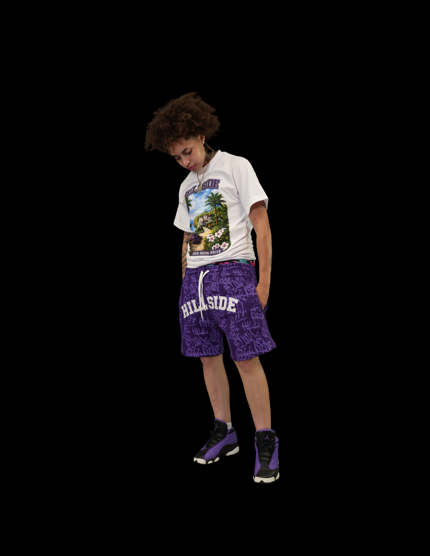 Purple Paradise Graphic Tee & Short Set