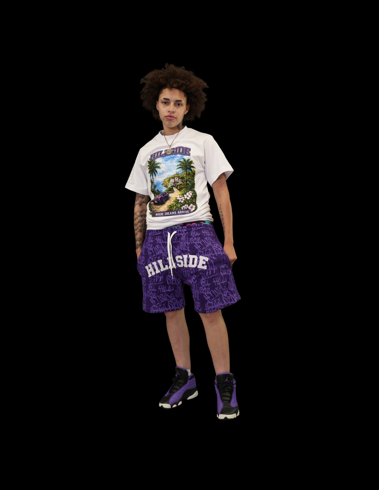 Purple Paradise Graphic Tee & Short Set