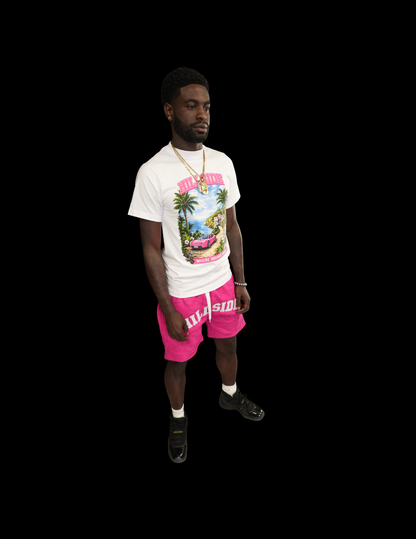 Pink Paradise Graphic Tee & Short Set