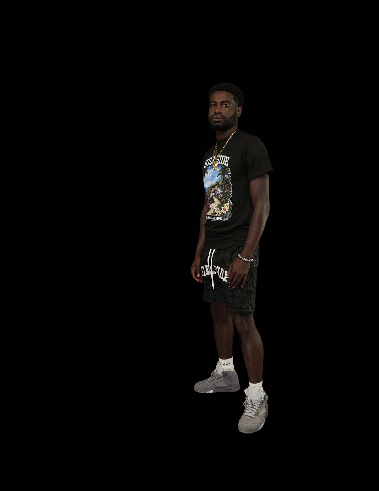 Black Paradise Graphic Tee & Short Set