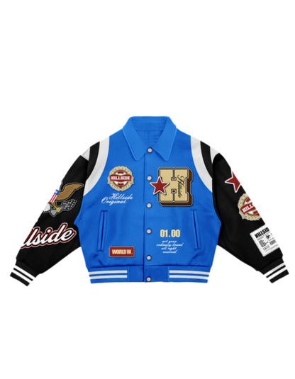 Hillside HL01 Varsity Jacket – Blue