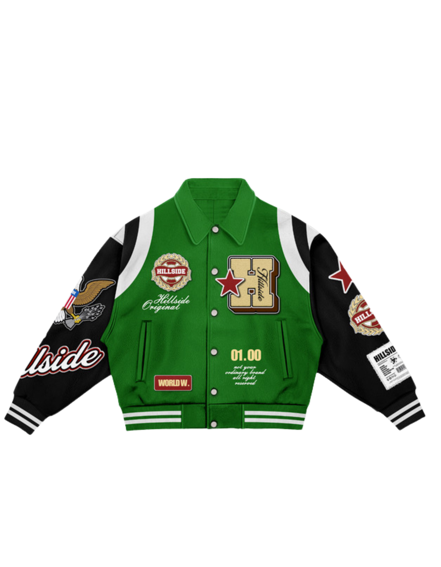 Hillside HL01 Varsity Jacket – Green