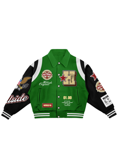 Hillside HL01 Varsity Jacket – Green