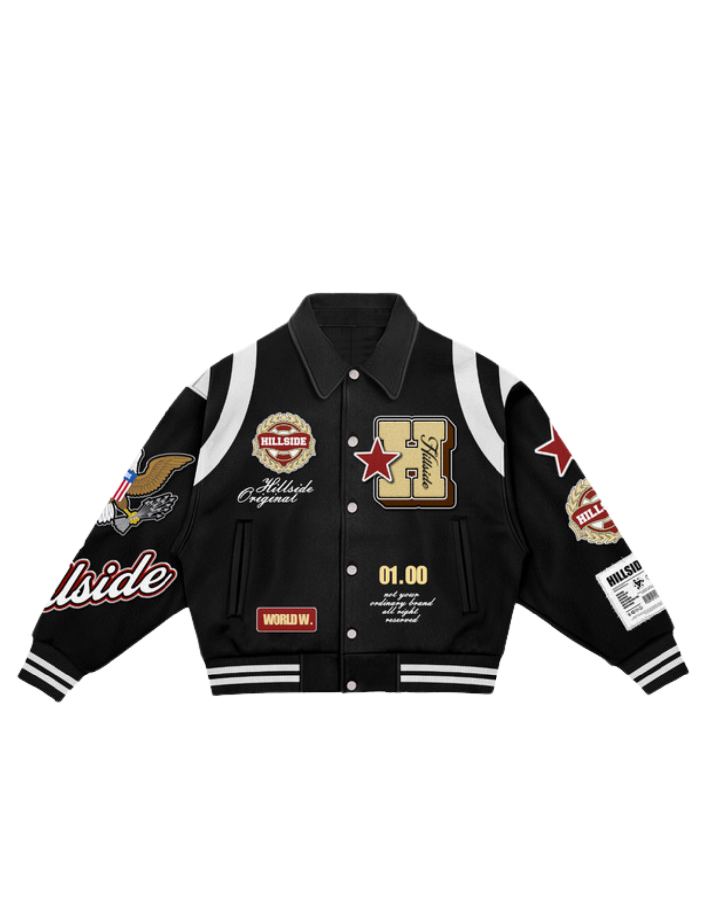 Hillside HL01 Varsity Jacket – Black