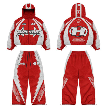 Hillside 26 Sport Windbreaker Set – Red/White