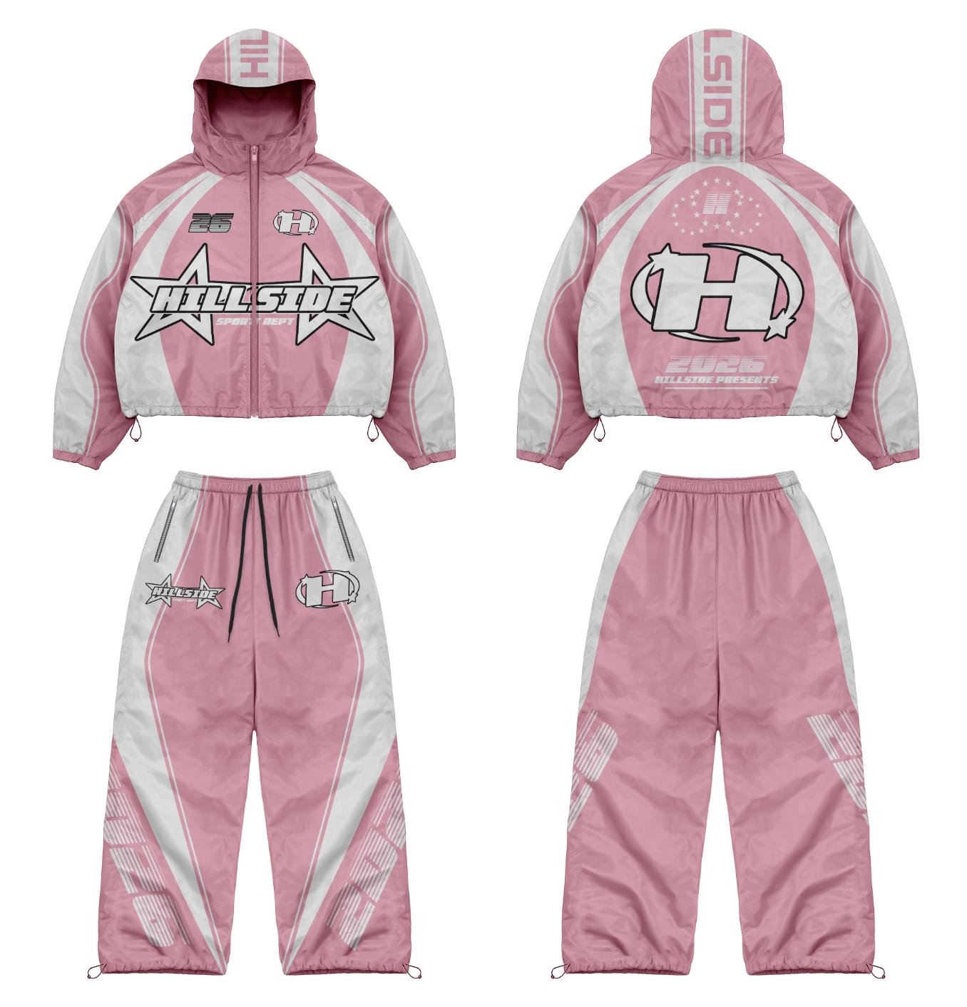 Hillside 26 Sport Windbreaker Set – Pink/White