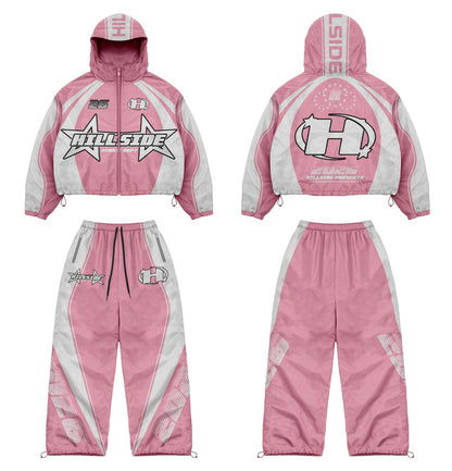 Hillside 26 Sport Windbreaker Set – Pink/White