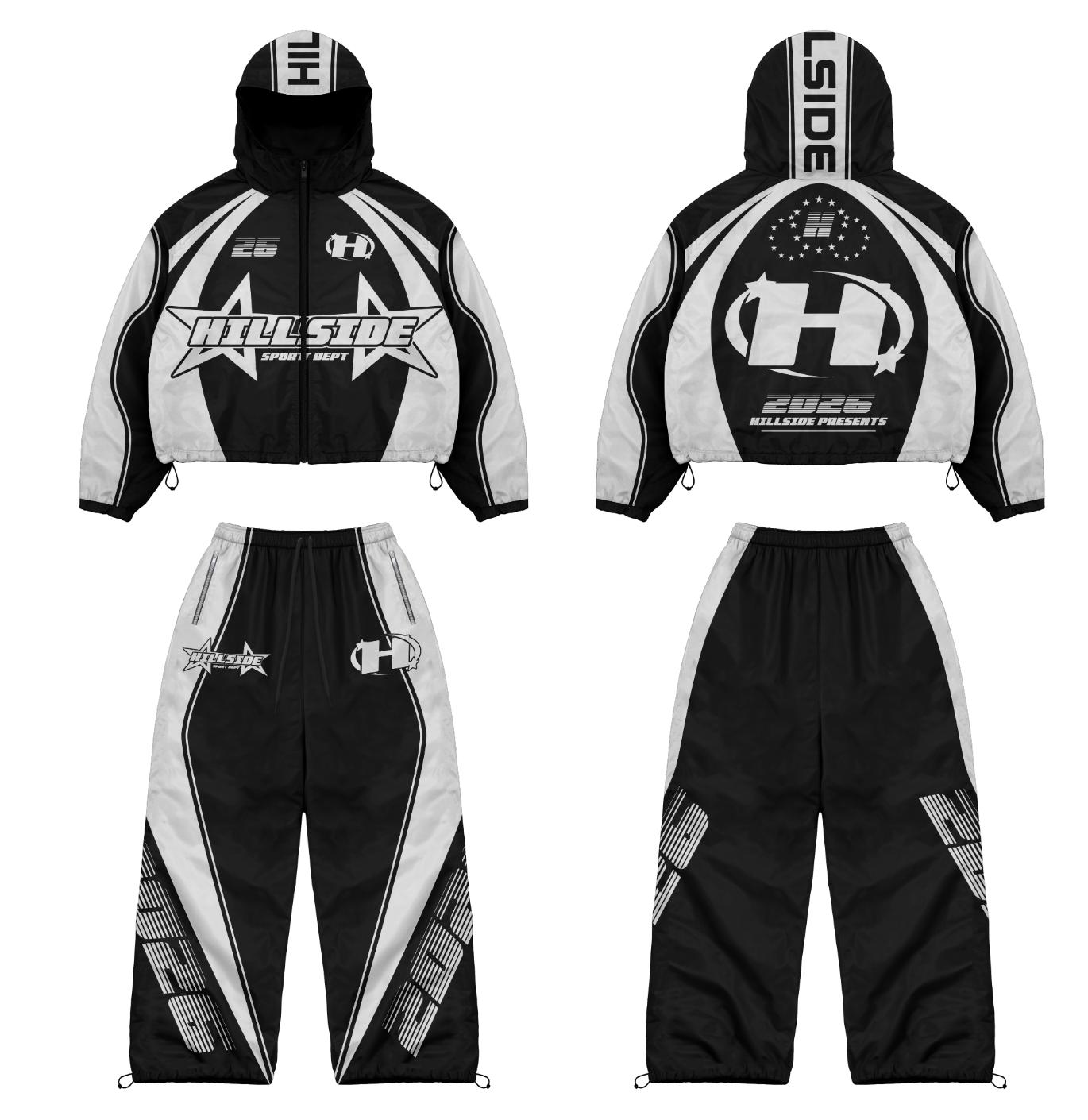 Hillside Sport Dept Kids Windbreaker Tracksuit Set – Black