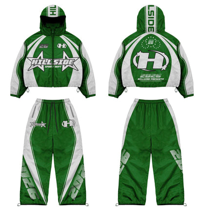 Hillside Sport Dept Kids Windbreaker Tracksuit Set – Green