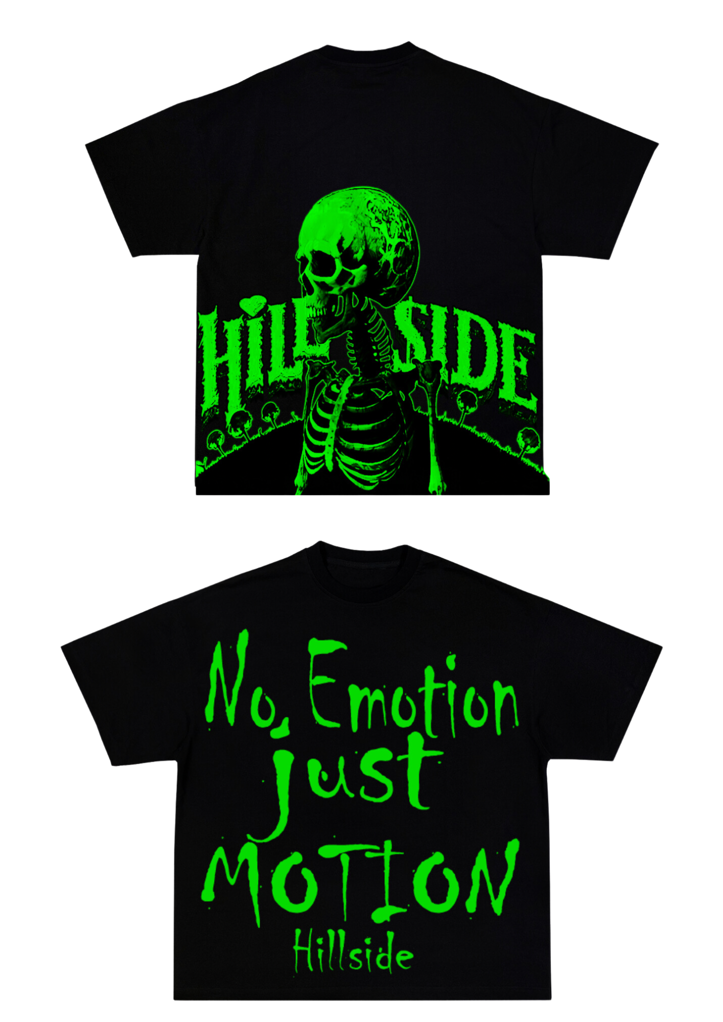 Hillside No Emotion Just Motion Tee - Lime Green