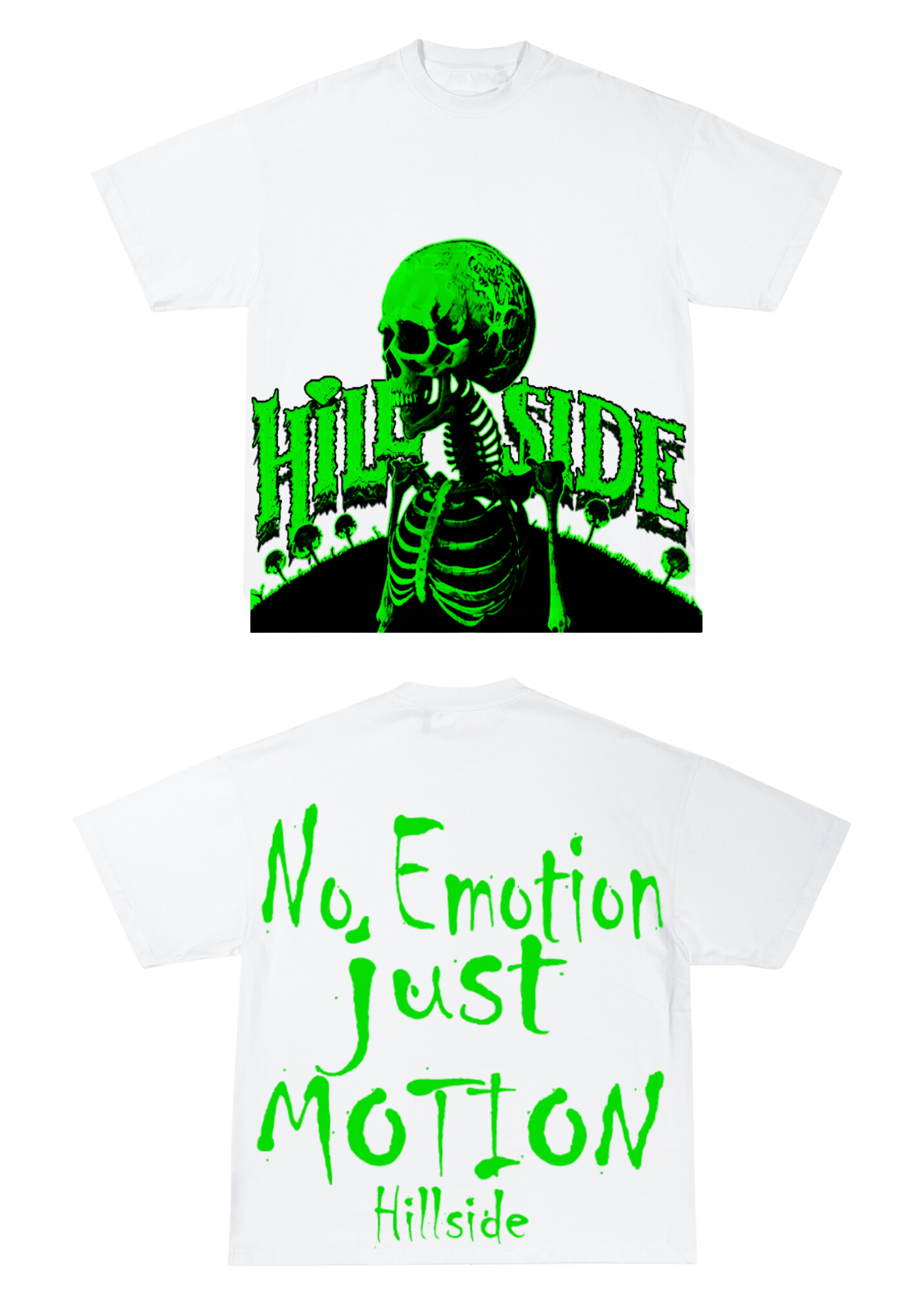 Hillside No Emotion Just Motion Tee - Lime Green