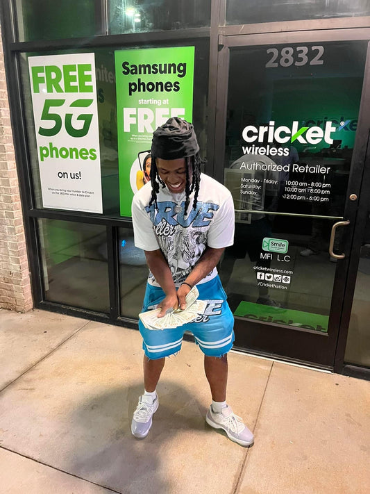 Light Blue True Hustler “Money Is the Motive” Set