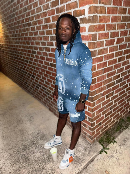Blue “Hillside Hoodie/Short Set”