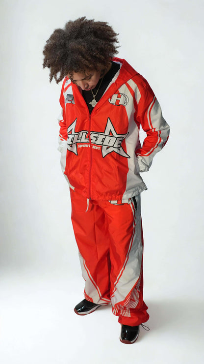 Hillside 26 Sport Windbreaker Set – Red/White