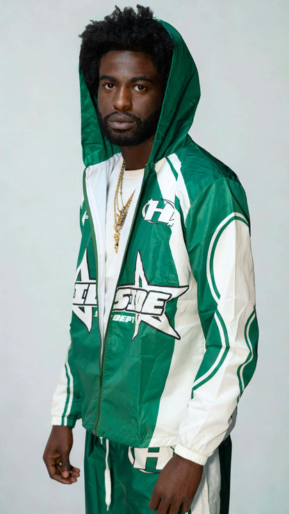 Hillside 26 Sport Windbreaker Set – Green/White