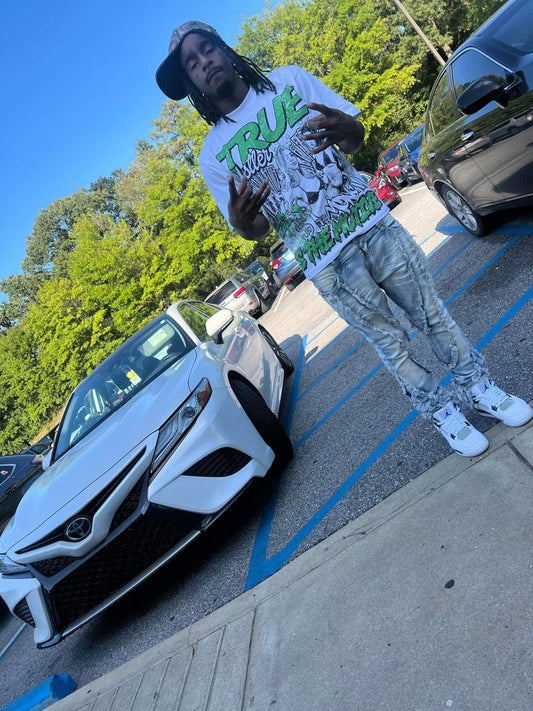 Hillside “Money Is The Motive” Graphic Tee –Green