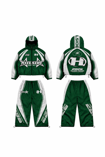 Hillside 26 Sport Windbreaker Set – Green/White