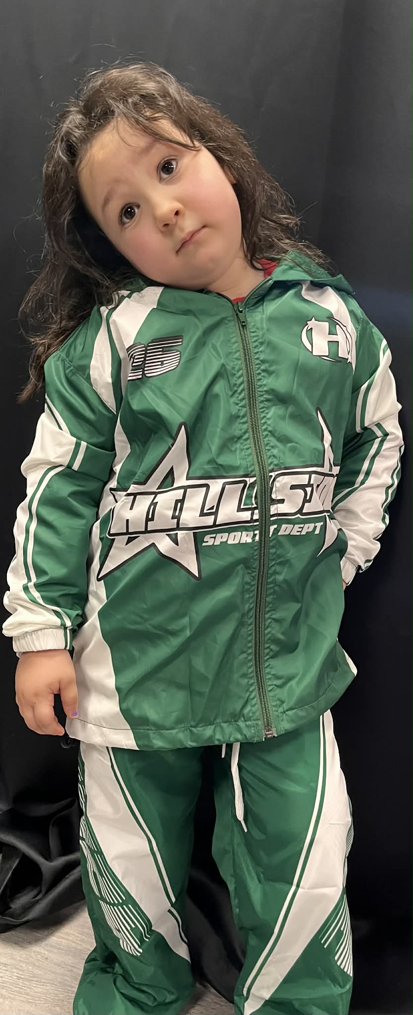 Hillside Sport Dept Kids Windbreaker Tracksuit Set – Green