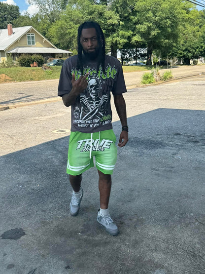 Grey & Lime Green “ Reach Your Inner Peace “ T-Shirt